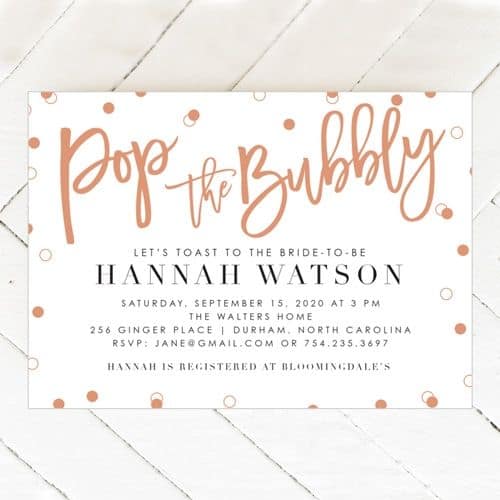 Basic Invite bridal shower invitation